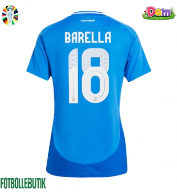 Italien Nicolo Barella #18 Hemmatröja Kvinnor EM 2024 Kortärmad